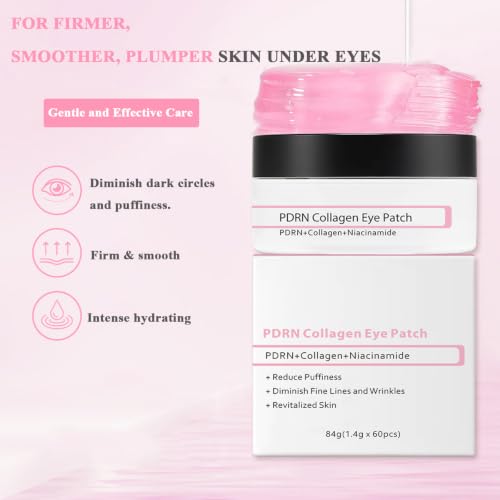 SHEEYOON Collagen Eye Patches with PDRN & Niacinamide - 30 Pairs, Under Eye Dark Circles & Fine Lines Treatment