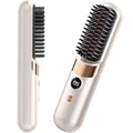 CELLBELL Go Brush Pro Cordless Hair Straightener Brush - Portable Ceramic Styling Tool with 4 Heat Modes & LED Display