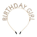 Birthday Girl Tiara with Rhinestones Gold Headband