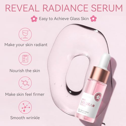 Sakura Skincare Set for Teen Girls - 5pc Travel Kit with Cleanser & Headband