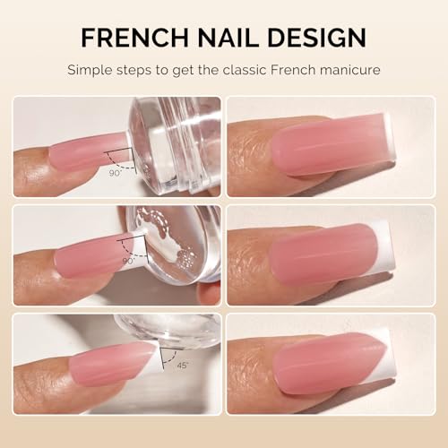 MelodySusie Transparent French Tip Nail Stamp Kit with 2 Plates & 6 Pieces