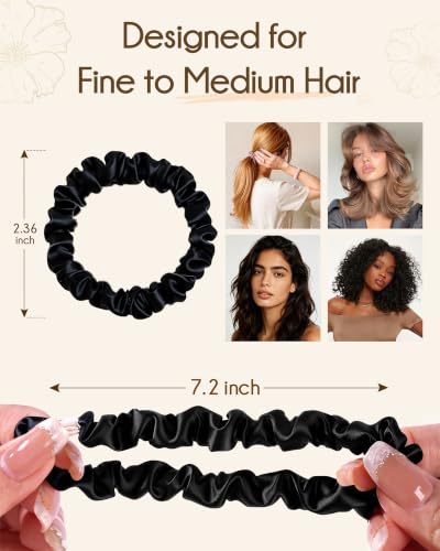 YANIBEST 8 Pcs Satin Hair Ties - Gentle No Damage Scrunchies