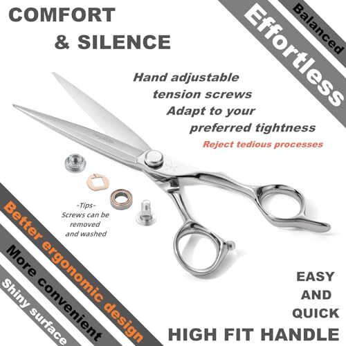 Professional 6.3" Barber Scissors 440C Stainless Steel