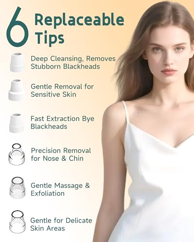 Blackhead Remover Vacuum Pore Cleaner with 6 Probes