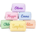 Personalized Striped Makeup Bag - Custom Name Embroidery