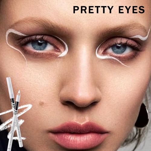 12-Piece White Eyeliner Pencil Set - Waterproof & Long-Lasting