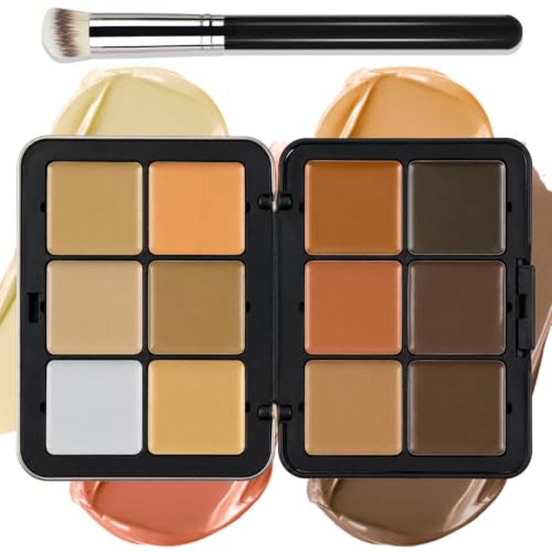 12-Color Cream Contour Concealer Palette with Brush