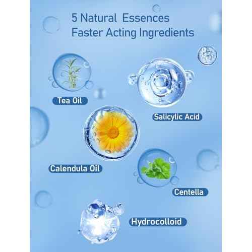 306 Counts Black Star Pimple Patches for Face, Hydrocolloid Star Acne Patches Refill, Cute Zit Covers for Face, Spot Stickers with Tea Tree, Salicylic Acid and Cica Oil