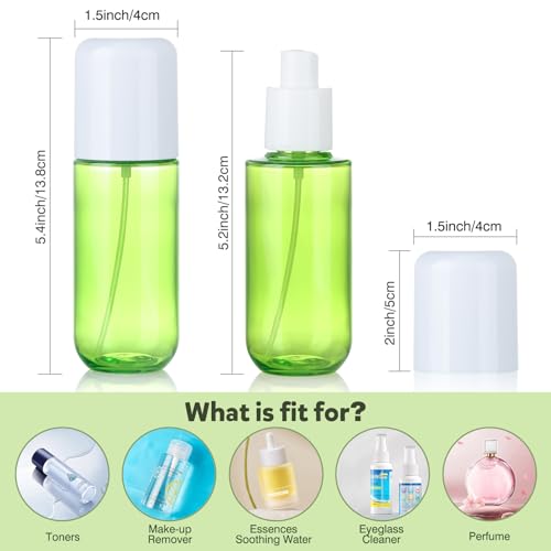Bynccea Clear 2 Pack Travel Spray Bottles 3.4oz/100ml Refillable Fine Mist