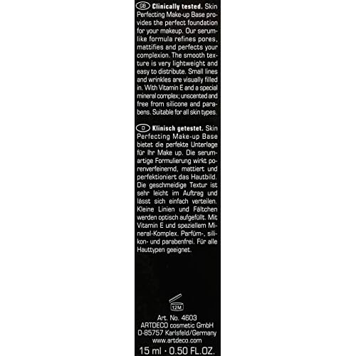 ARTDECO Skin Perfecting Make-Up Base - Creates Matte & Even Complexion - Balancing Makeup Base with Mineral Complex - Primer for Long Lasting Makeup - Face Primer - Foundation - Vegan - 0.52 Fl Oz