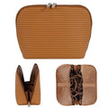 Travel Makeup Bag with Brush Holders & Compartments