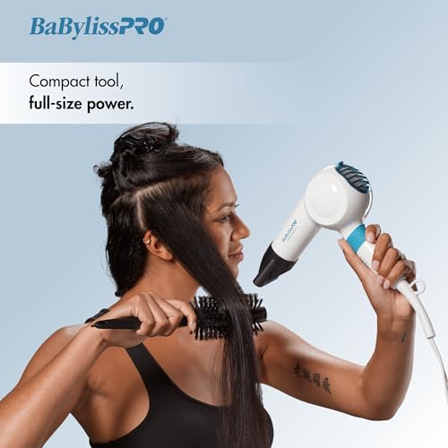 Compact Midi Hair Dryer, 1000 watts, Great for Travel or touchups, Includes Diffuser and Concentrator
