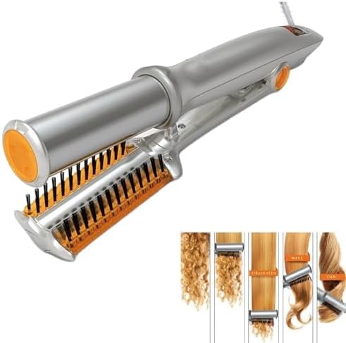 2-in-1 Rotating Curling Iron & Straightener, 3-Temp Ceramic
