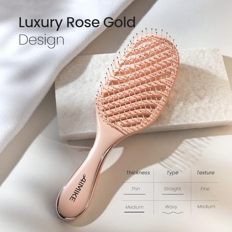 AIMIKE Rose Detangler Brush for Wet & Dry Hair – Pain-Free