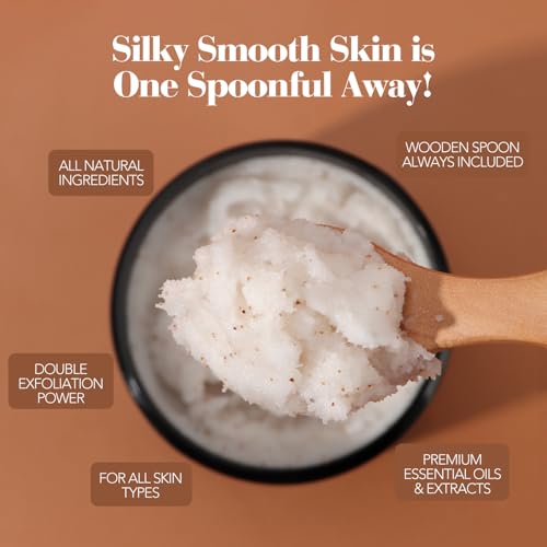 Coconut Body Scrub Exfoliator with Natural Ingredients Exfoliating Body Scrub for Women£¬Pure Oils and Dead Sea Salt Minerals£¬Moisturizing and Nourishing Skin(16.9oz)