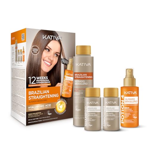 KATIVA Brazilian Keratin Straightening Kit - Smoothing & Anti-Frizz