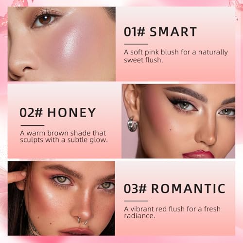 4-Color Cream Blush Palette - Matte & Long-Lasting Cheek
