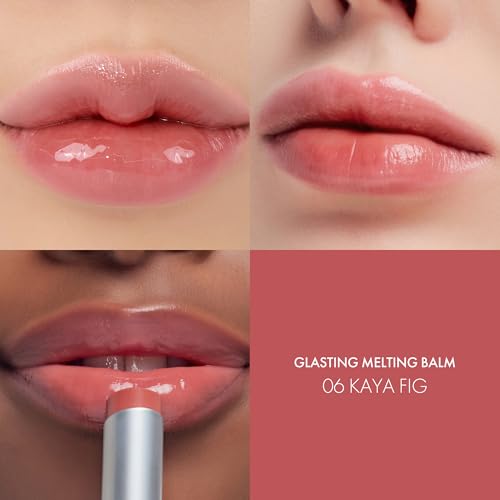 Glasting Melting Balm - High Shine, Hydrating Tinted Lip Balm - Buildable Gloss & Vegan Formula - Korean Glossy Lip Balm with Shea Butter 0.12 oz (#06 Kaya Fig)