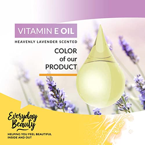 Organic Vitamin E Oil - Heavenly Lavender Scented USDA Certified 100% All Natural Plant Based 1 Fl Oz Glass Bottle & Dropper - Lightweight and Great for Scars After Surgery - For Face, Skin and Nails