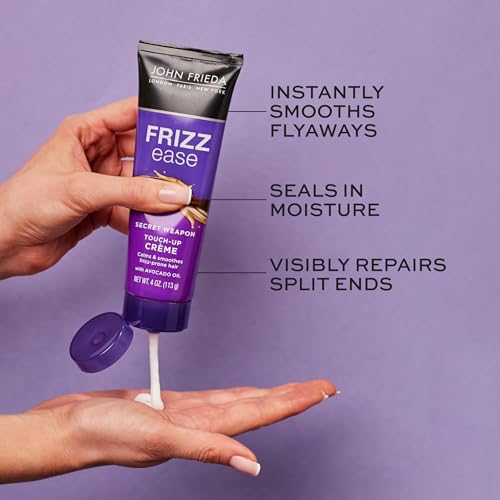 John Frieda Frizz Ease Secret Weapon Touch-Up Cr?me, Smoothing Cream for Flyaways, Frizz-Free & Split Ends, Infused with Avocado Oil to Seal in Moisture and Eliminate Flyaways, 4 Oz, Pack of 2