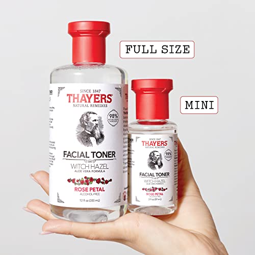 THAYERS AlcoholFree Witch Hazel Facial Toner with Aloe Vera Formula 3 Pk Toner Holiday Kit, 3oz Rose Petal, Cucumber and Lavender