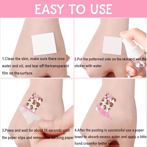 Cowgirl Boots and Bows Temporary Tattoos - 12 Sheet Party Favors