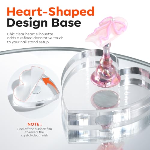 Modelones Nail Art Stand Set with Wide Display Bases & Magnetic Tips - Press On & Nail Tips Holder