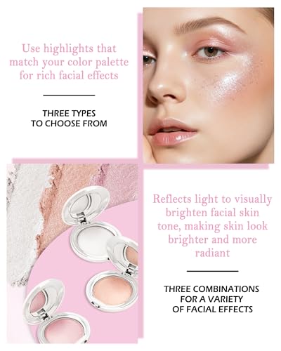 Face Highlighter Powder Palette - Waterproof Shimmer Glow