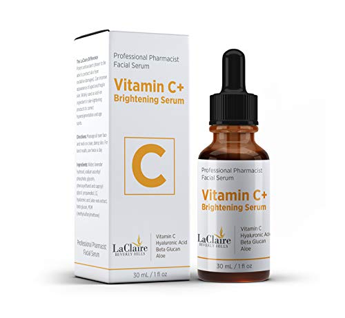 LaClaire Vitamin C+ serum, Strong vitamin c serum, brightening serum for face, topical facial serum with Hyaluronic acid, Vitamin c facial brightening serum, Made in the USA, Vitamin C Plus