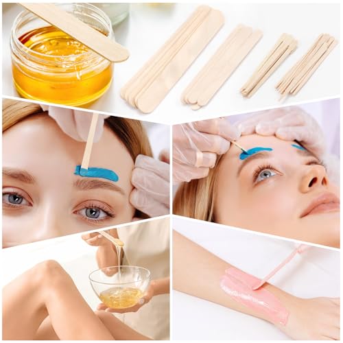 500pc Wood Waxing Sticks Assorted Sizes - Professional Hair Removal
