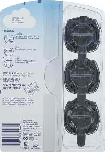 Febreze Unstopables Car Odor-Eliminating Car Freshener Vent Clip Fresh, .07 fl oz. Car Vent Clip