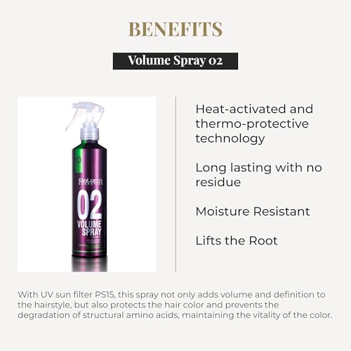 SALERM - Volumizing Hair Spray - Pro Line Volume Spray 02-250 ml - Lifts the Roots - Adds Volume to Hair without Weighing it Down - Humidity Resistant for Long-Lasting Hold - Heat Protector