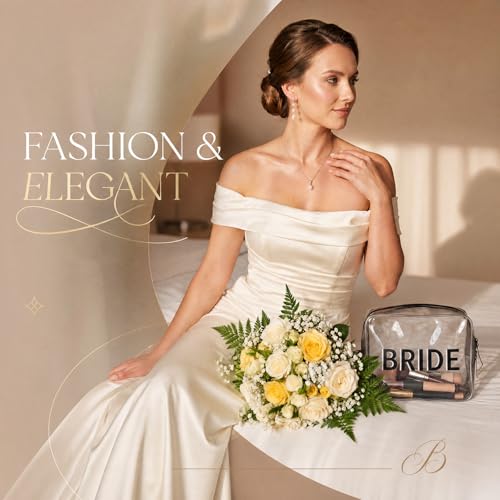 Shinylin Clear Bride Makeup Bag - Waterproof Travel Toiletry Pouch