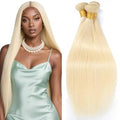 613 Blonde Straight Human Hair Bundles - 3 Pack, Virgin Quality