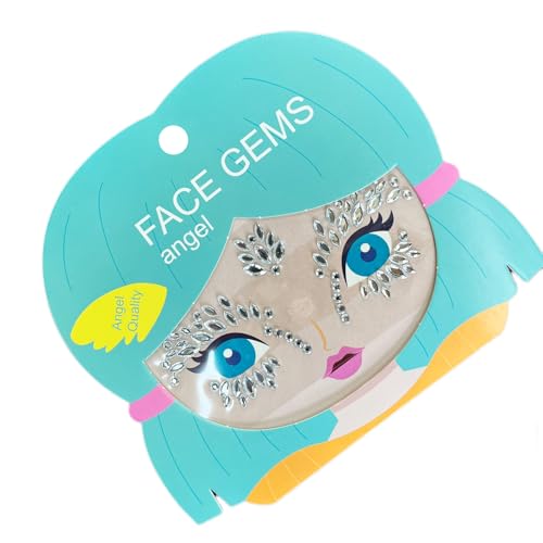 Rhinestone Face Gems Stickers for Kids, 2-Pack Festival Body Jewels