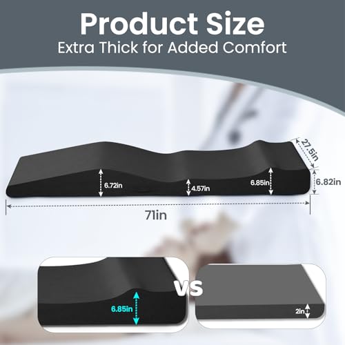 Ergonomic Lash Bed Topper 71x27.5 High-Density Foam