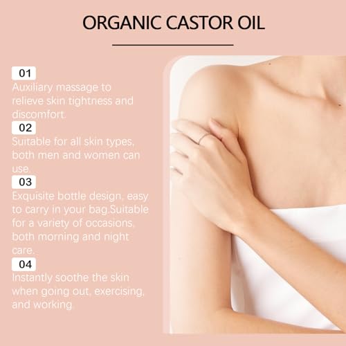 Organic Castor Oil with Rose Quartz Roller - 1.7oz