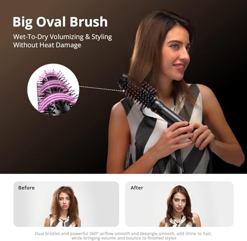7-in-1 Hot Air Styler Brush - Auto Curl, Straighten & Dry