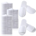 Coume 48 Pairs Disposable Slippers for Guests Bulk Soft Disposable Hotel Spa Slippers Open Toe and Close Toe White Non-Slip for Women Men Home Indoor Hotel Travel Wedding Party