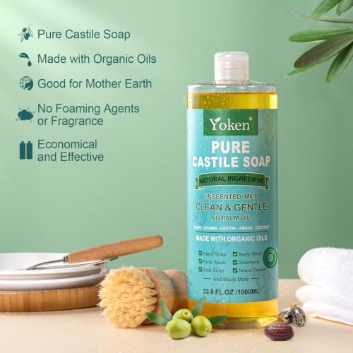 Yoken Pure Castile Liquid Soap 33.8 oz Unscented Organic
