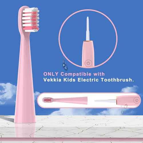 10PCS Toothbrush Replacement Head Compatible with Vekkia Kids Pink Unicorn Electric Toothbrush, Soft and Comfortable for Children's Teeth and Gums
