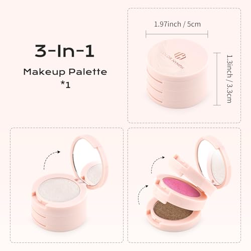 Color Nymph 3-in-1 Contour Palette #04 (Blush + Bronzer + Highlighter) — Light-Medium Neutral