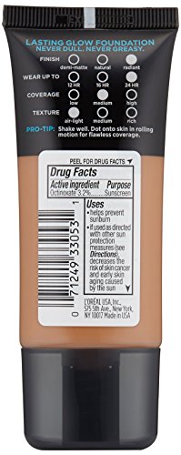 L'Oréal Paris Makeup Infallible Up to 24HR Pro-Glow Foundation, 205 Natural Beige, 1 fl; oz. (Pack of 4)