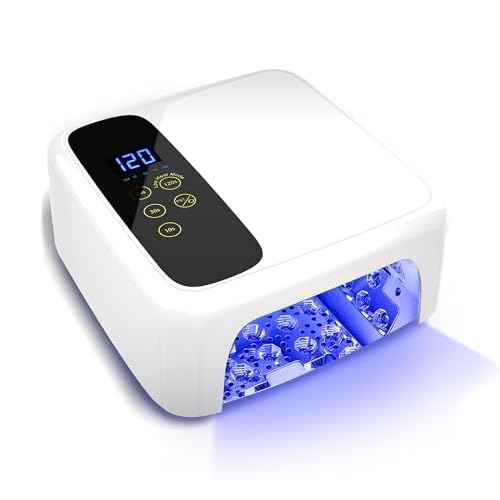 Interchangeable Light Panel & Battery - Cordless Rechargeable 72W UV LED Nail Lamp with Metallic Reflector & Base, Professional Salon-Grade Wireless Gel Nail Dryer Fast Curing Light (White)