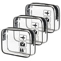 TSA Approved Clear Toiletry Bag Set, 3-Pack Quart Size