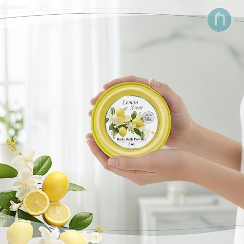 R-NEU Talc-Free Body Powder, Luminous Lemon, 5 oz with Puff