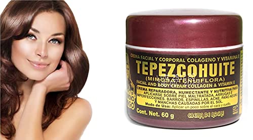 Del Indio Papago Tepezcohuite Night Cream 60g 2.02Fl Oz 2 Pack - Reduce Expression Lines - Clarifies Skin Imperfections