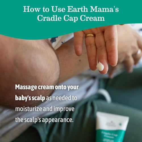Earth Mama Cradle Cap Cream 2 oz - Organic Baby Scalp Care, Gentle & Certified