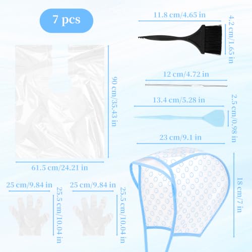 7-Piece Hair Highlighting Kit - Professional Dyeing Tools Set