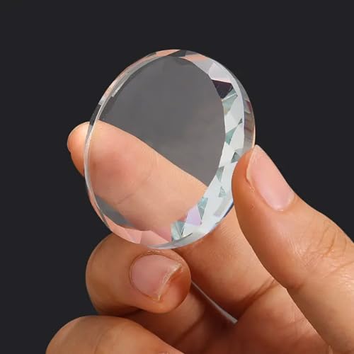 2 piece eyelash adhesive grafting tray, crystal jade cushion holder, eyelash extension makeup tool, transparent glass nail color palette, suitable for salon home use (round glass)